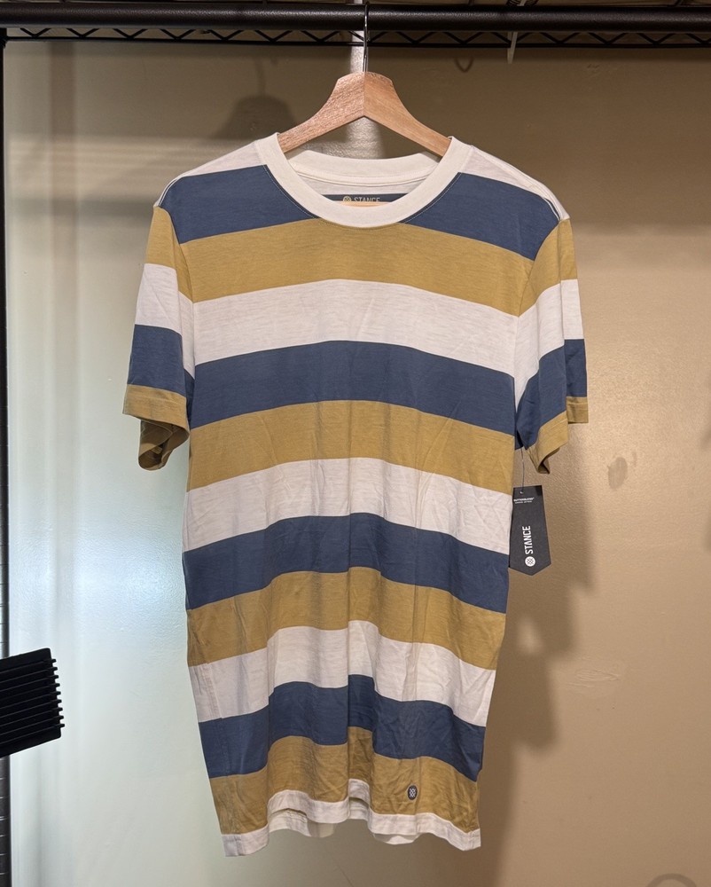 Stance Premiere Tee With Butter Blend Men’s Size Medium Bluefade Stripe Shirt