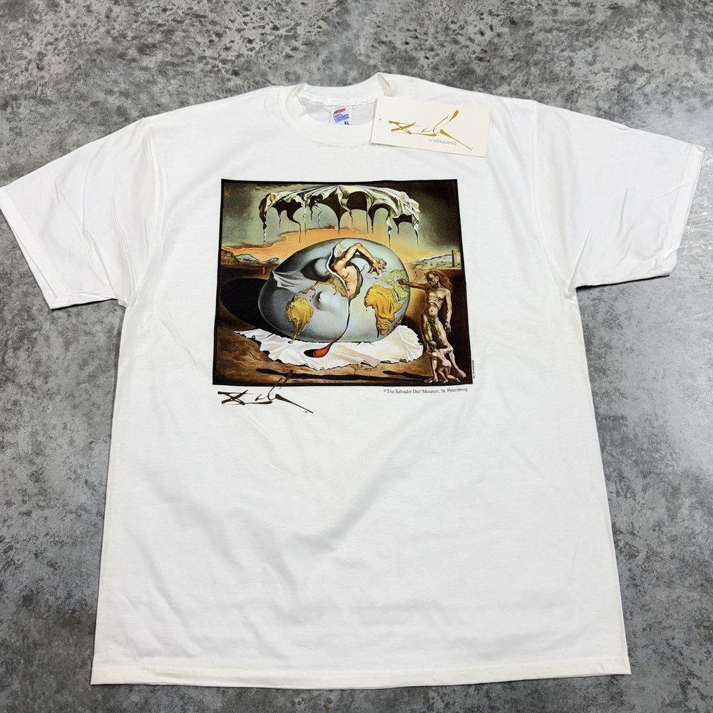Vintage Salvador Dali Shirt Mens XL Geopoliticus Child Art tee Deadstock 90s