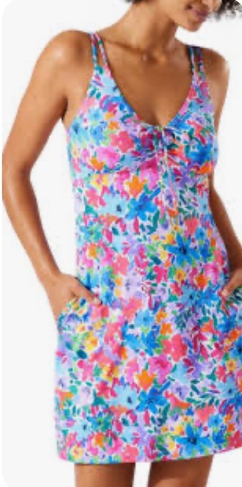 Tommy Bahama Watercolor Floral Spa Coverup Dress Size Medium