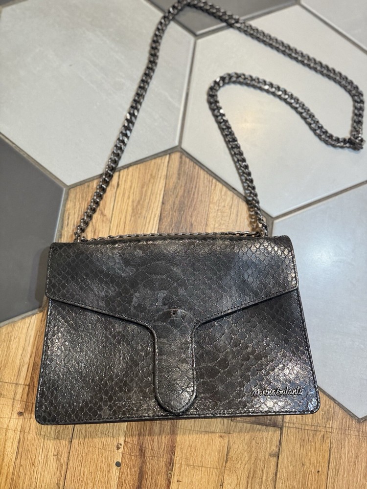Mariana Galanti Leather Snake Croc Embossed Leather Italy Crossbody Purse Bag