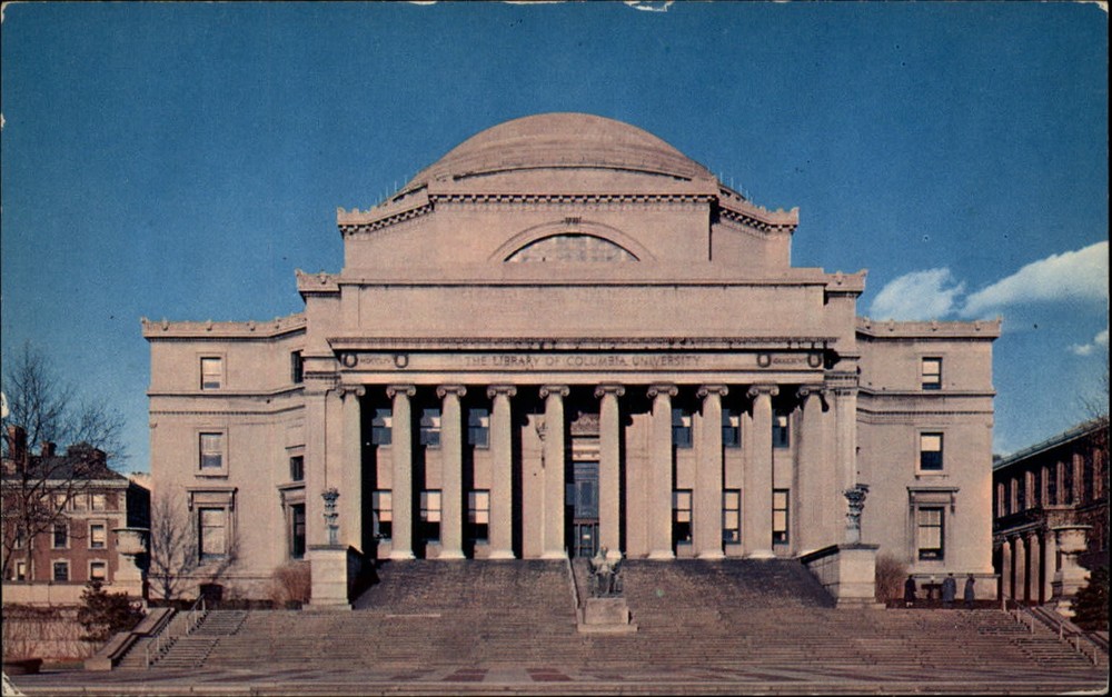 New York City New York Columbia University Low Memorial Library vintage postcard