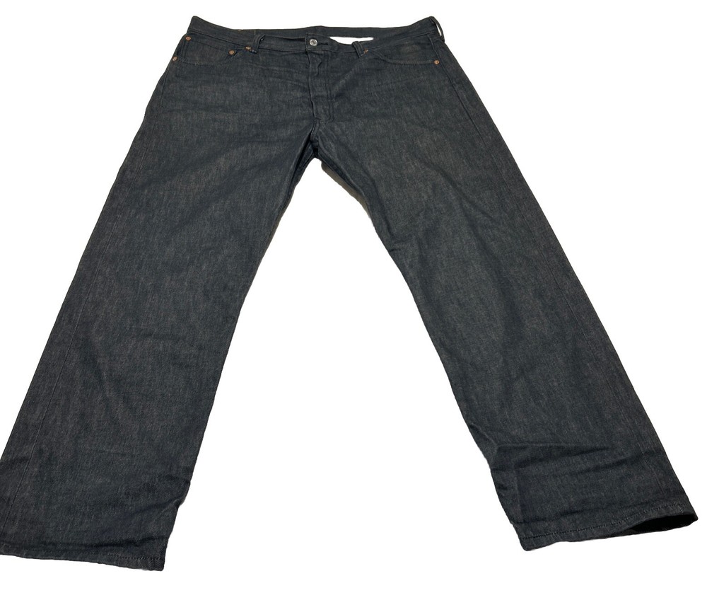 Levis 501 Jeans Mens 38x30 Gray Grey Dark Regular Fit Straight Leg Denim Pants