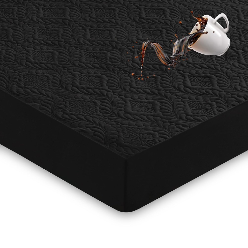 Waterproof Mattress Protector,King Quilted Fitted Waterproof Mattress Cover,B...