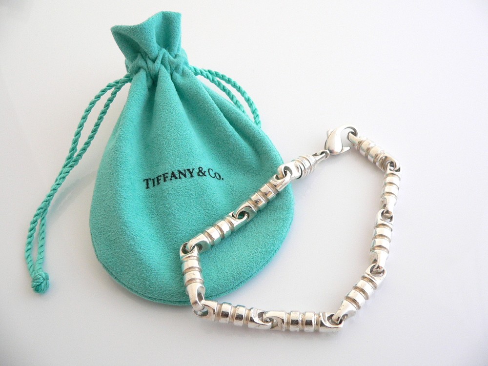 Tiffany & Co Picasso Groove Link Bracelet 8 Inch Chain with Gift Pouch