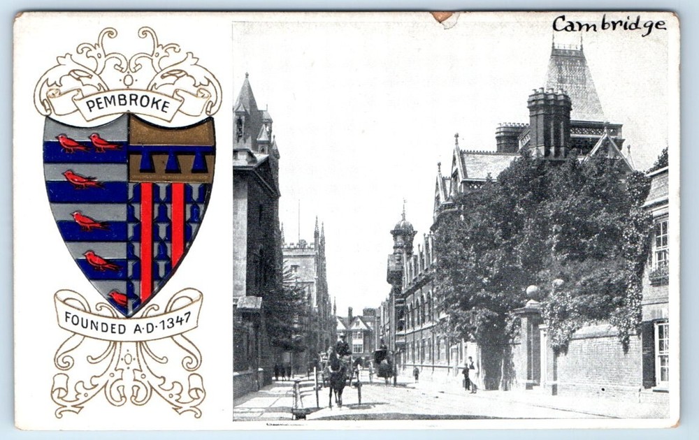 PEMBROKE Heraldic Coat of Arms CAMBRIDGE UK Postcard