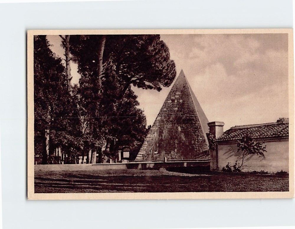 Postcard Pyramid of Cestius Rome Italy