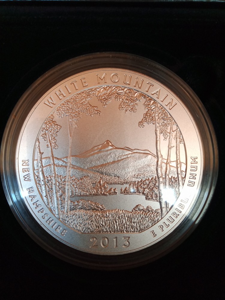 2013 P - White Mountain Nat. Forest - ATB - 5 oz Silver Coin - Mint Box & COA