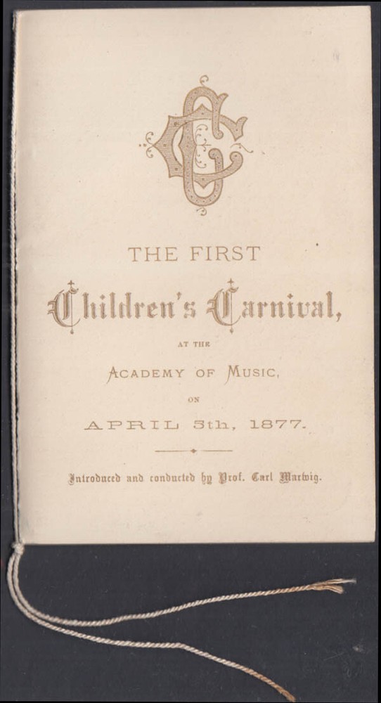 New York Academy of Music 1st Children's Concert Program 1877-image