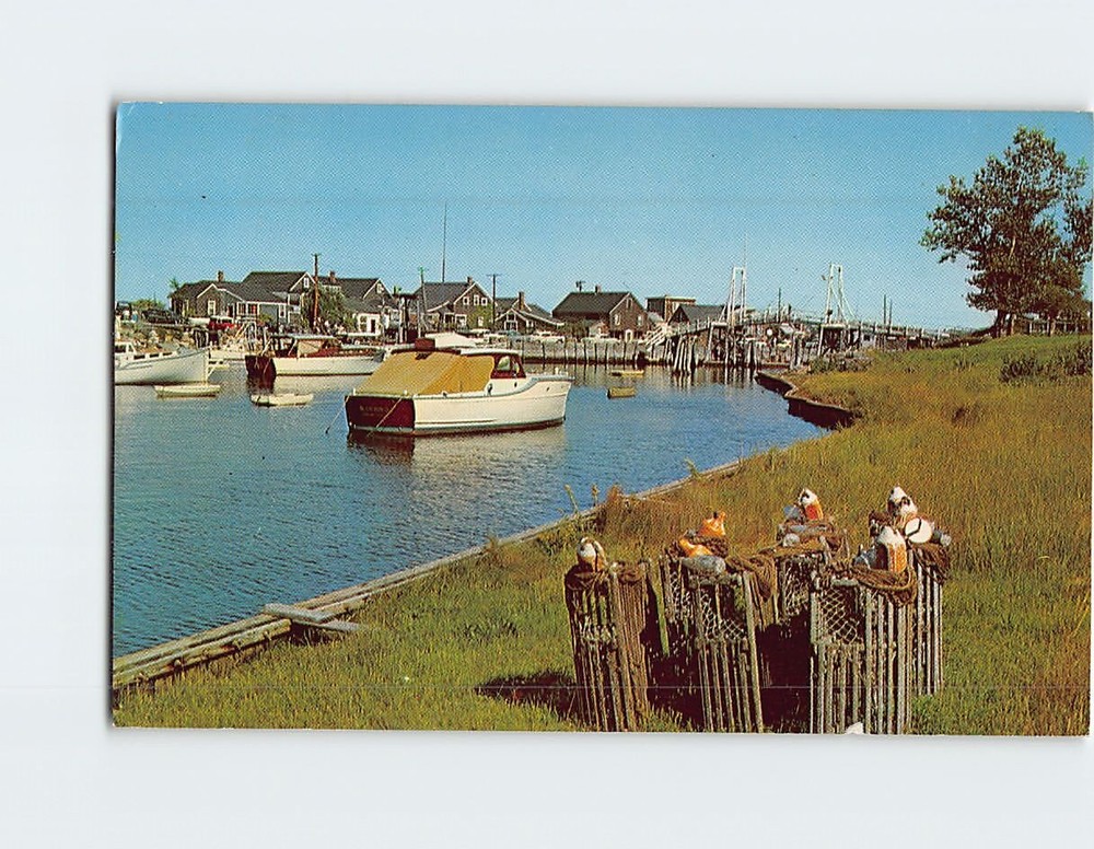 Postcard Fishing Village and Footbridge at Perkins Cove Ogunquit Maine USA