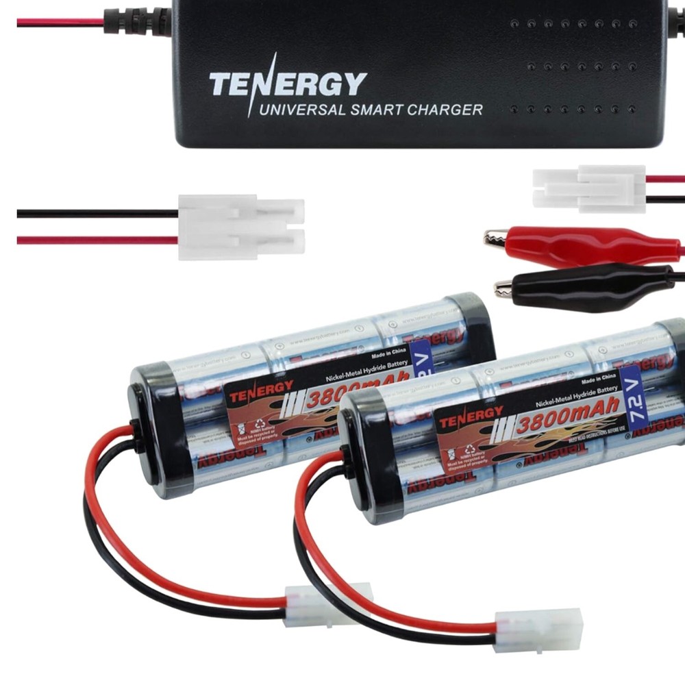 7.2V NiMH RC Battery Pack 2-Pack with Fast Charger for Hobbyists
