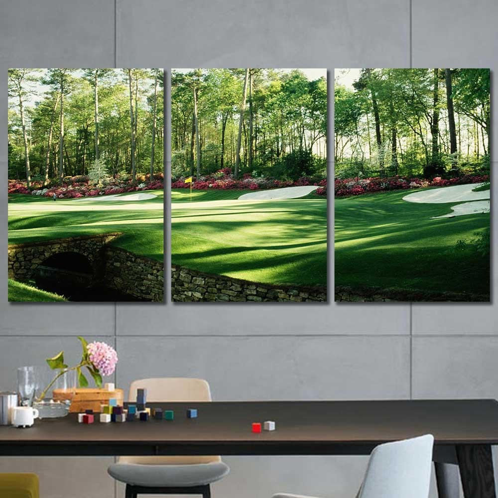 Augusta Golf Course Masters Multiple Options 3 4 5 Panel Canvas Wall Art Home