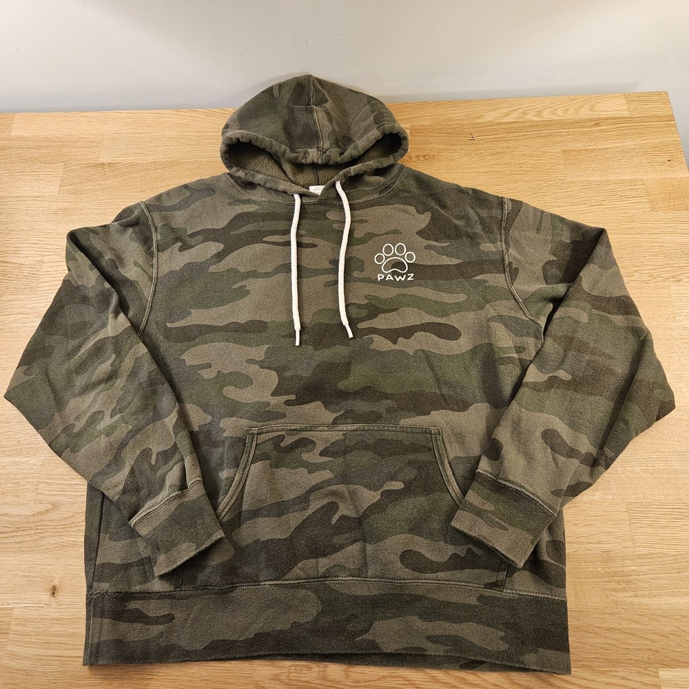 PAWZ Women’s Medium Camo Dog Print Pullover Hoodie Outdoor Utility Athleisure