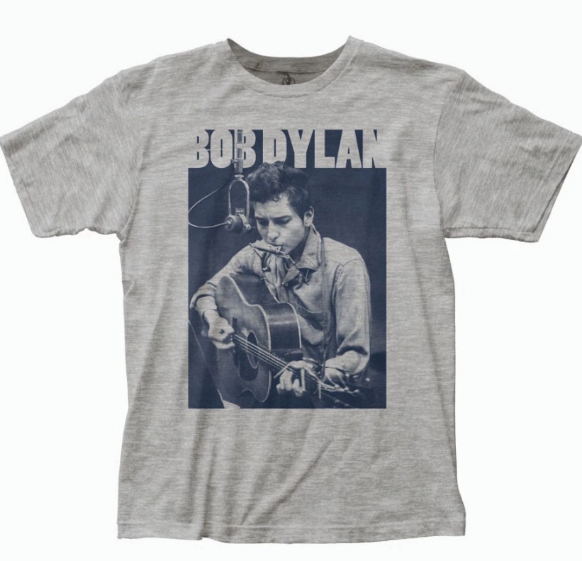 Bob Dylan Harmonica T Shirt Mens Rock and Roll Music Band Tee New Sport Grey