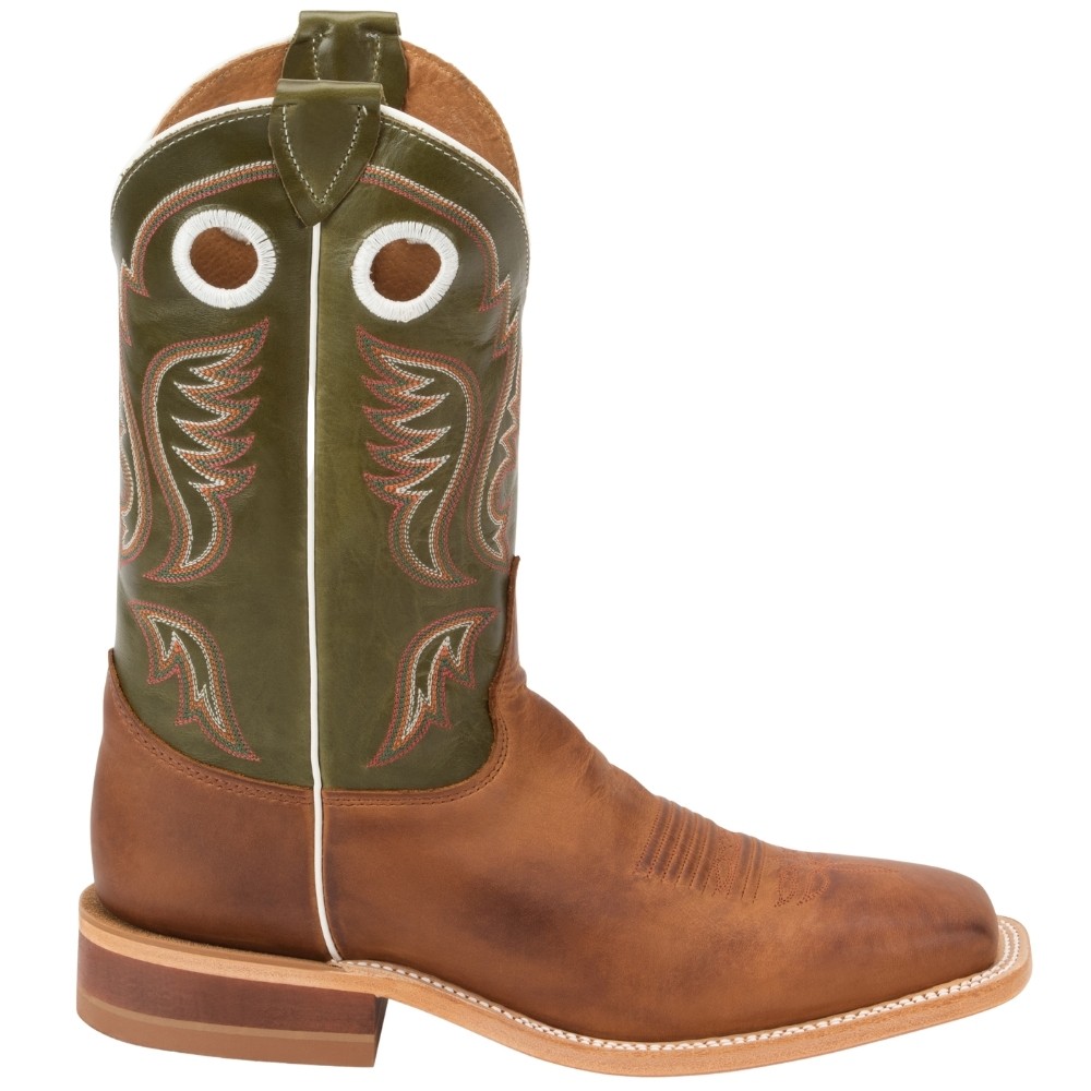 Justin Boots Austin 11 Inch Square Toe Cowboy  Mens Brown, Green Casual Boots BR