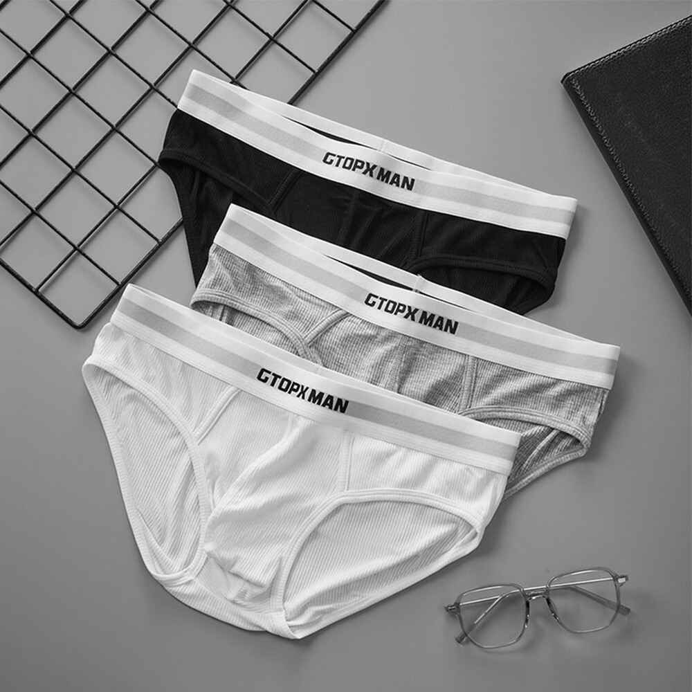 Elastic Low Waist Men's Triangle Pants Underwear Pouch Panties Gray M 2XL