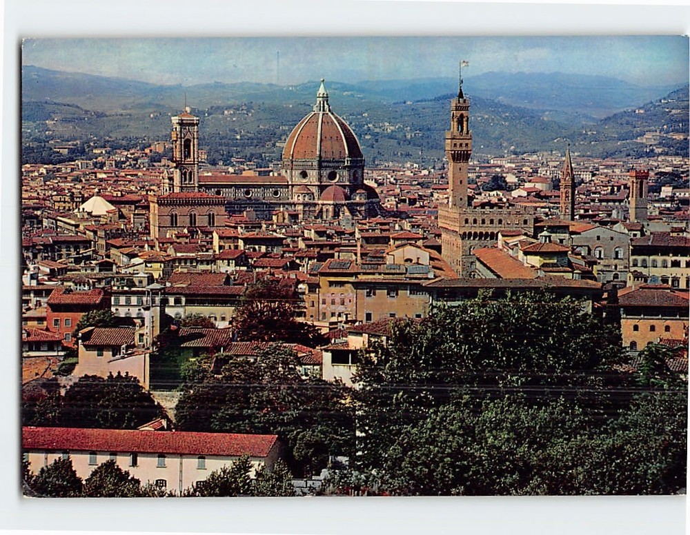 Postcard Panoramic View Florence Italy