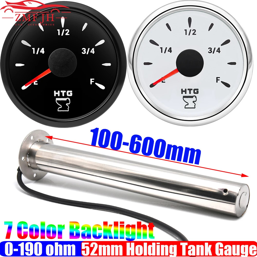 52mm Waste Water Level Gauge LED Indicator Tank Sensor 0-190 Ohm 100-600mm