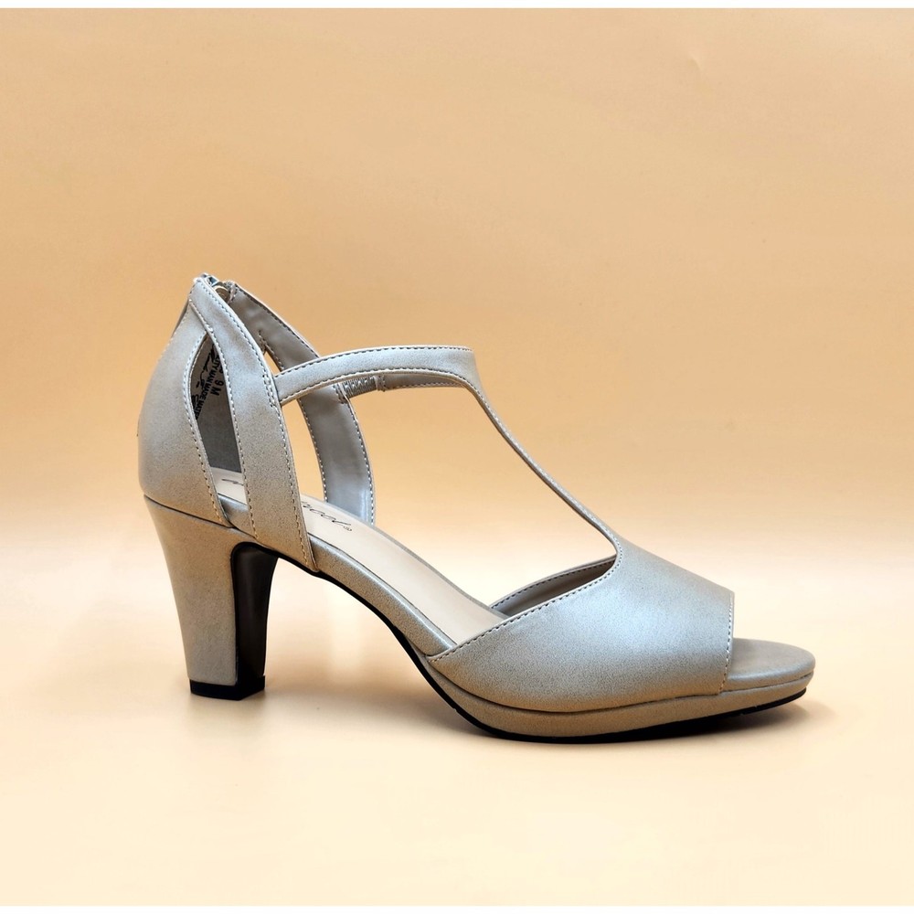 Easy Street Women Pearl Vegan Leather Open Toe Heel Sandals Size 9M