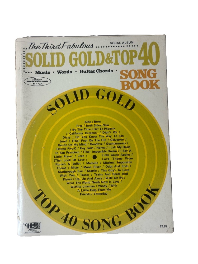 Solid Gold & Top 40 Song Book  -Charles Hansen Publication - music book