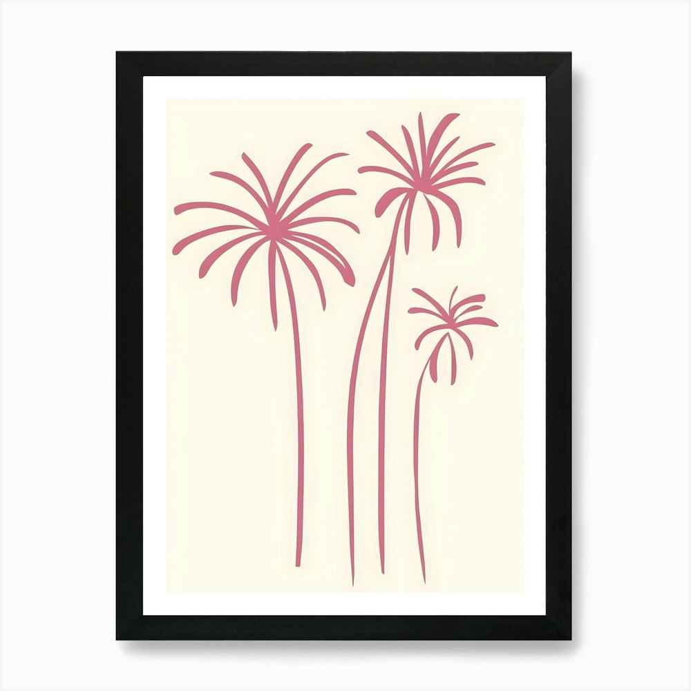 Palm Trees Framed Wall Art Canvas Print Tropical Decor