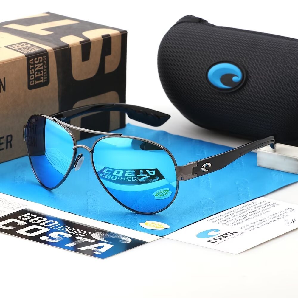 Costa Del Mar South Point Sunglasses Gunmetal Frame Blue Mirror Polarized 580p