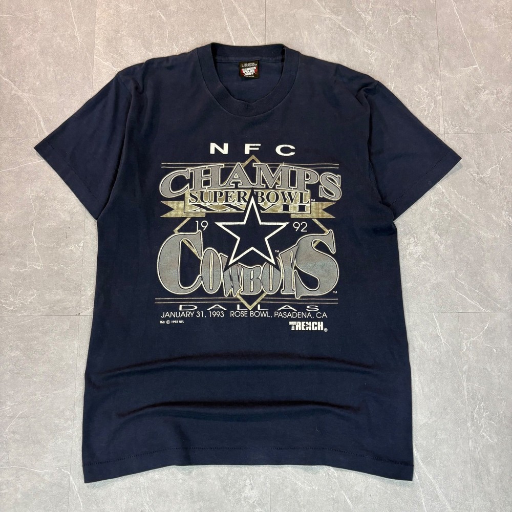 Vintage 1992 Dallas Cowboys NFC Champs Super Bowl T-Shirt Screen Stars Mens L
