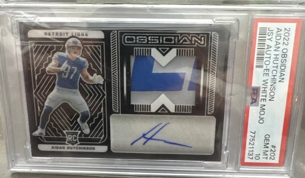 2022 Panini Obsidian Aidan rC Rc Hutchinson RPA White Mojo #202 #04/10 - Lion