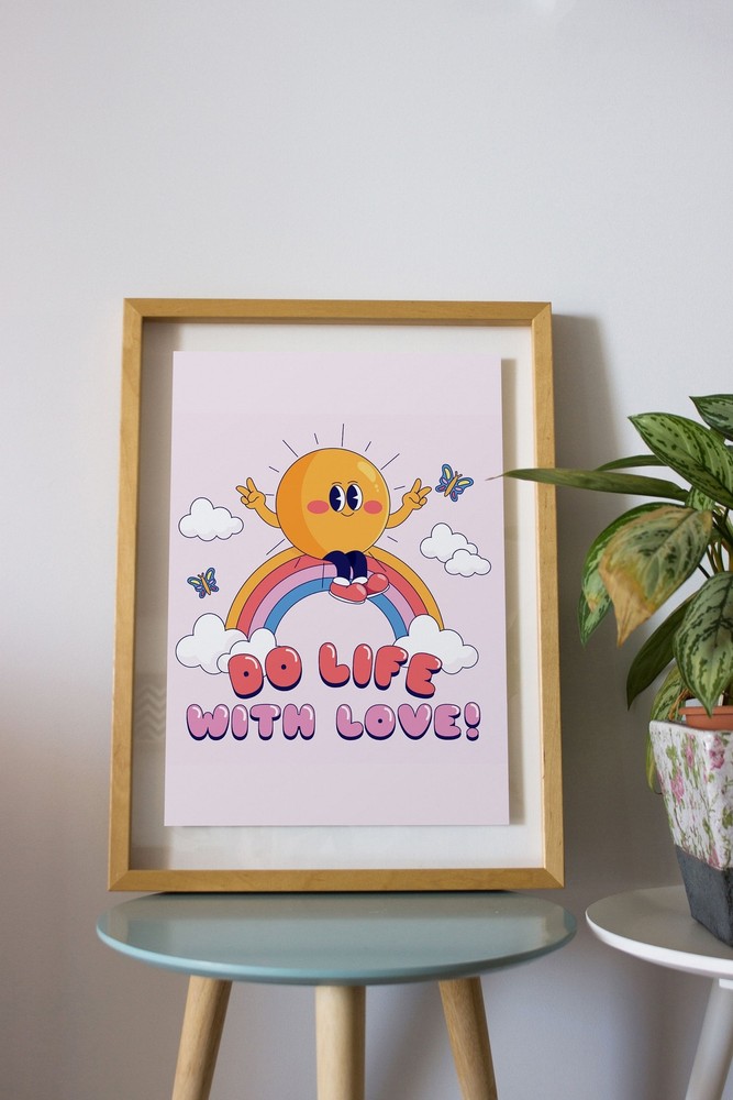 Life Retro Quote Wall Print Retro Posterdigital Print Modern Print Art