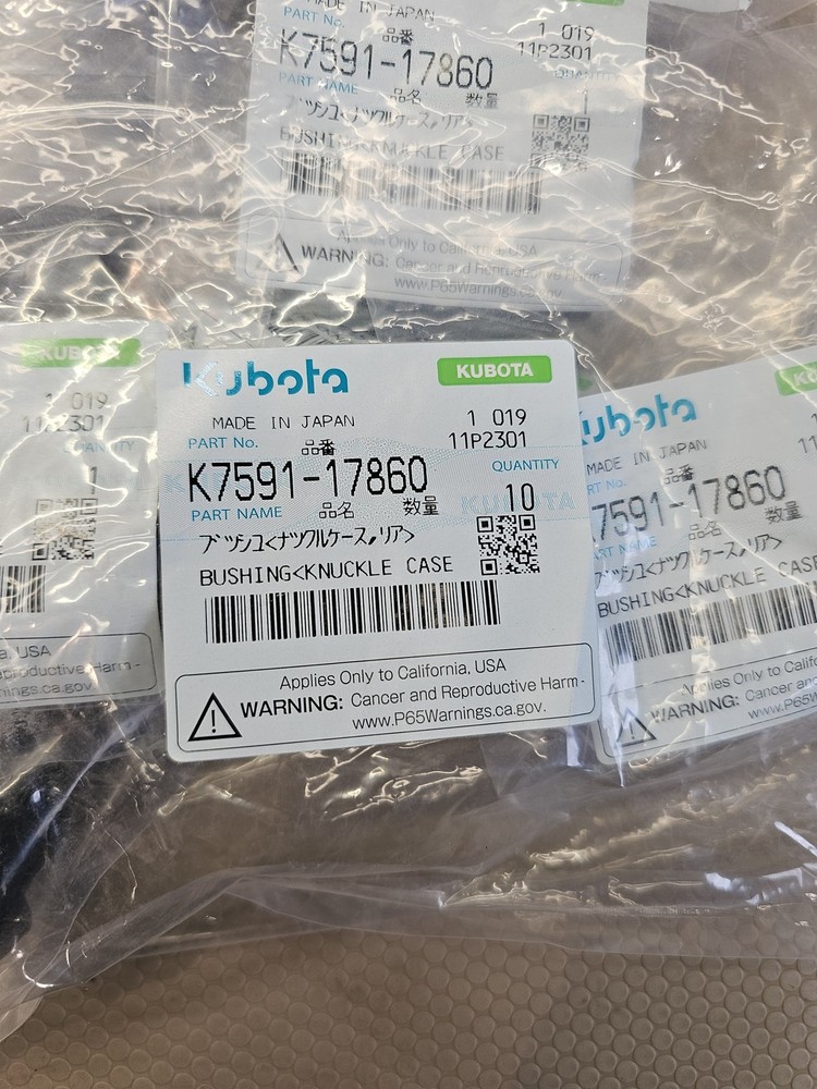 10 PACK Kubota OEM K7591-17860 Knuckle Case Bushing OEM Tractor RTV Japan