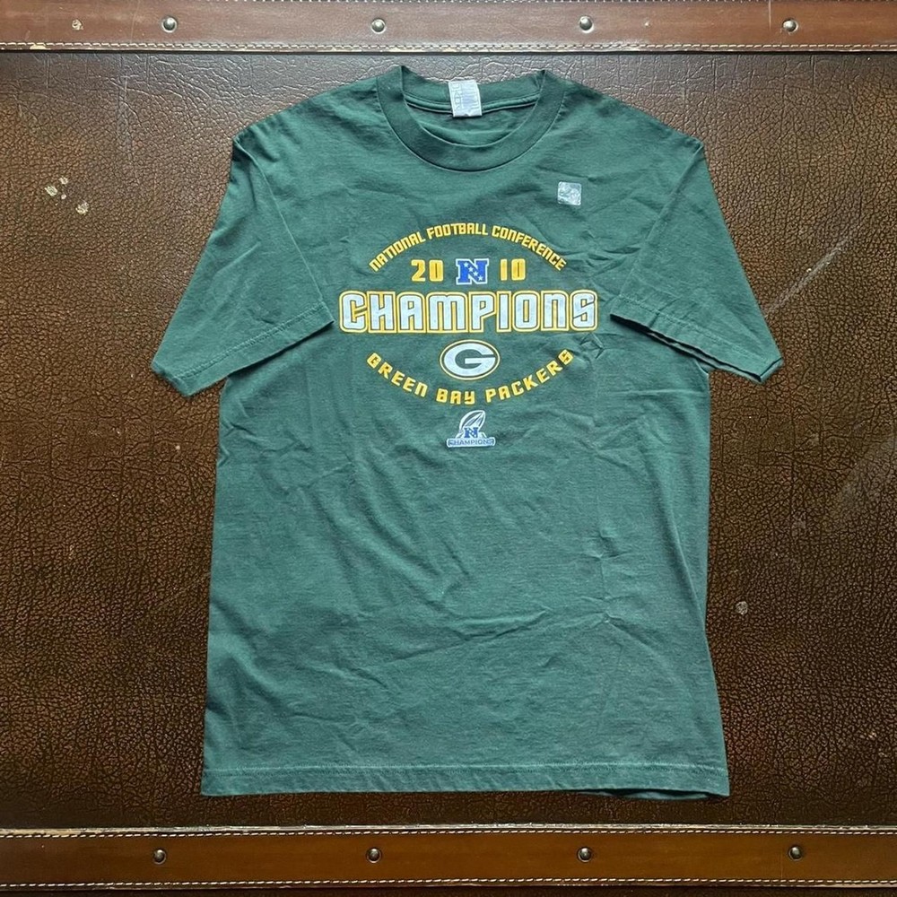 2000s Green Bay Packers NFC Champions Shirt Mens Large Green Aaron Rodgers