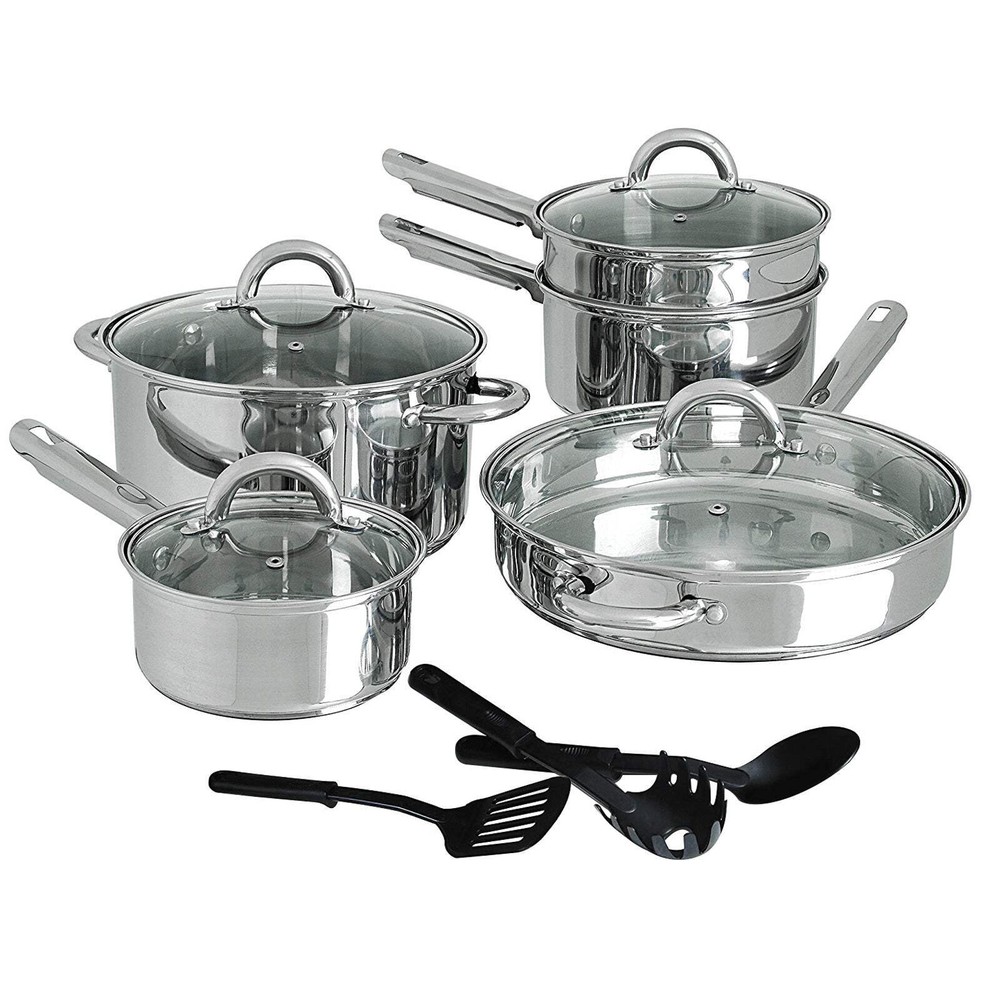 Gibson Home Abruzzo Stainless Steel 12 Piece Cookware Set-image