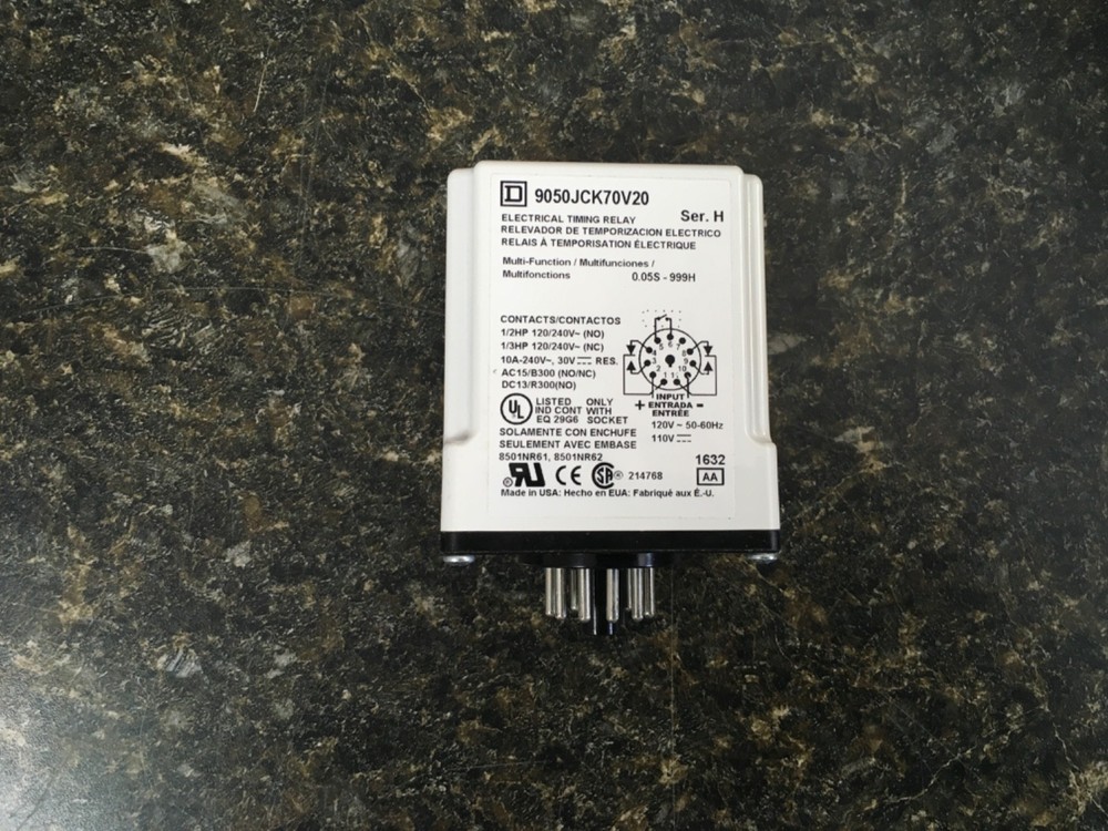 Square D 9050 Jck70V20 Electrical Timing Relay 10A
