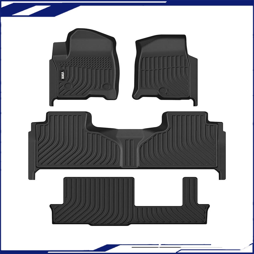 Floor Mats For 21-24 Chevrolet Tahoe 8 Seat Bench Seating Rubber Liners TPE