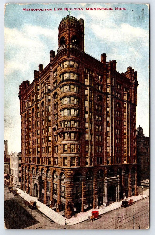 Original Old Vintage Postcard Metropolitan Life Building Minneapolis Minnesota