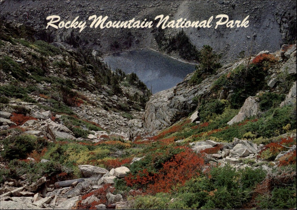 Colorado Emerald Lake Rocky Mountain Natl Park aerial view  1987 postcard sku681