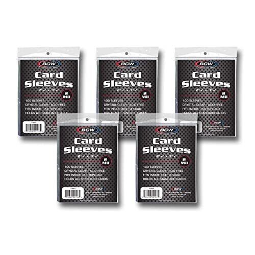 500 BCW Trading Card Penny Sleeves Clear (5 Packs of 100)