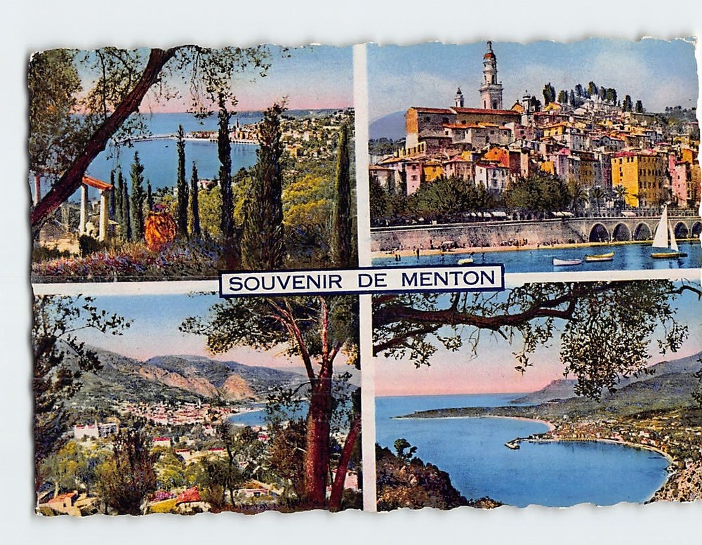 Postcard Souvenir De Menton France