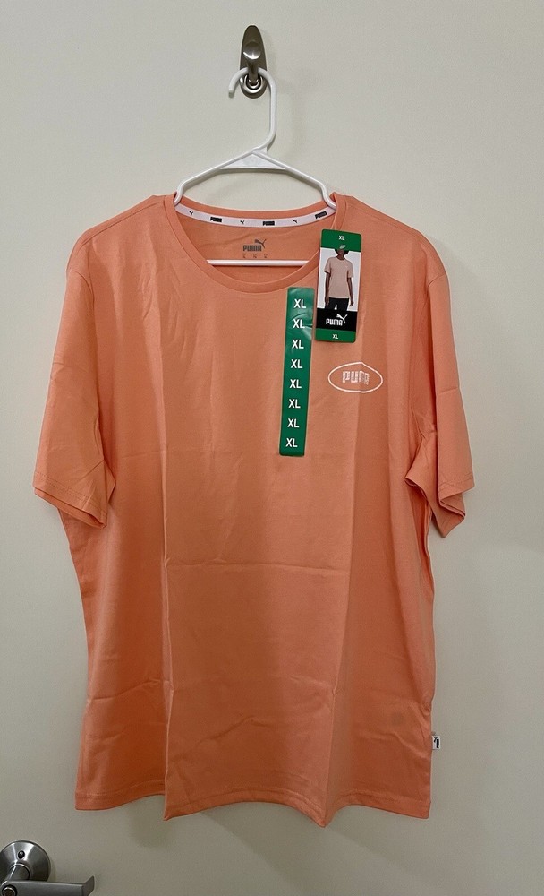 PUMA Women's Tshirt Top Essential Tee - Cotton - size XL - Coral Blush