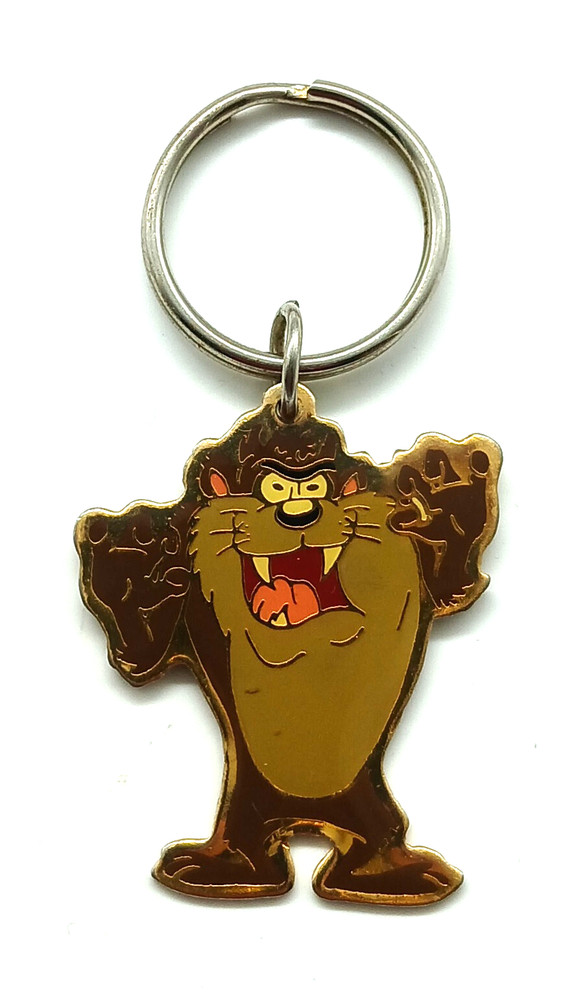 Vintage Tazmanian Devil Warner Bros. Cartoon Keyring Keychain