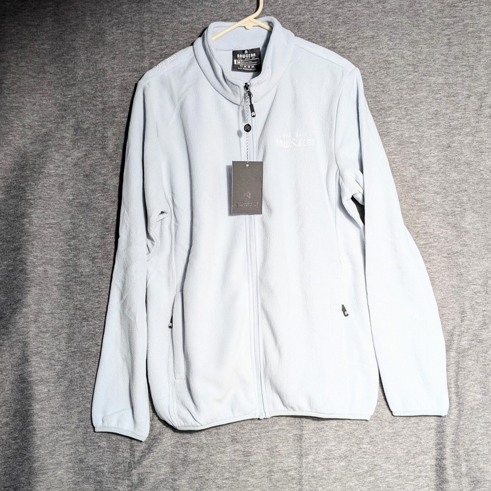 RawGear For The People Fleece Jacket Size Medium Blue Fog Full Zip Long Sleeve