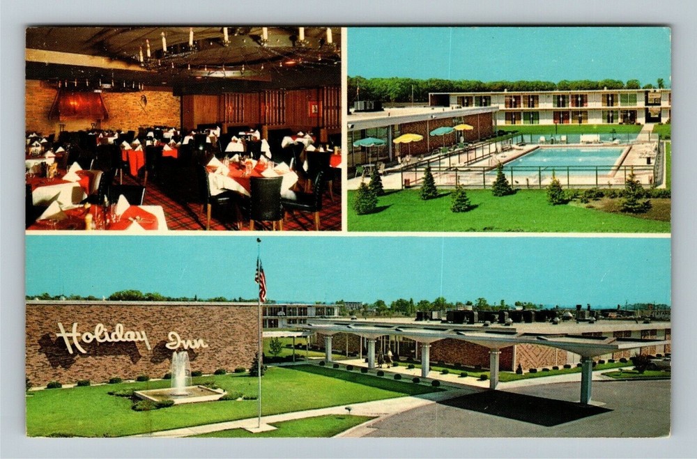 Joliet IL-Illinois, Holiday Inn Antique c1970 Vintage Souvenir Postcard