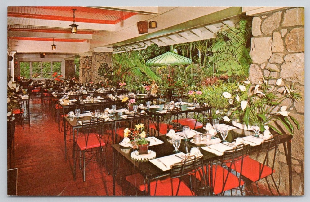 Waioli Tea Room Lanai Dining Room Manoa Valley Honolulu Hawaii Postcard