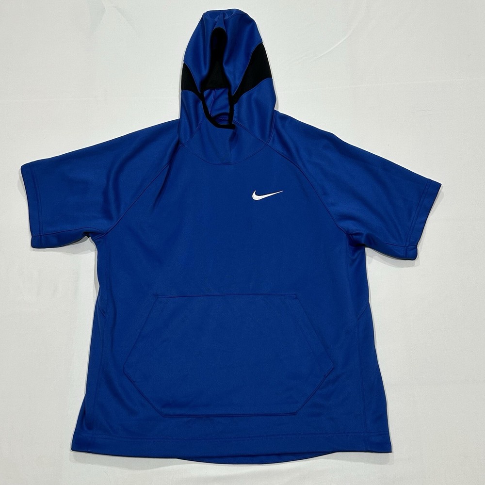 Nike Dri-Fit Spotlight SS Hoodie Pullover Royal Blue BV3607-480 Men’s L NO FLAWS