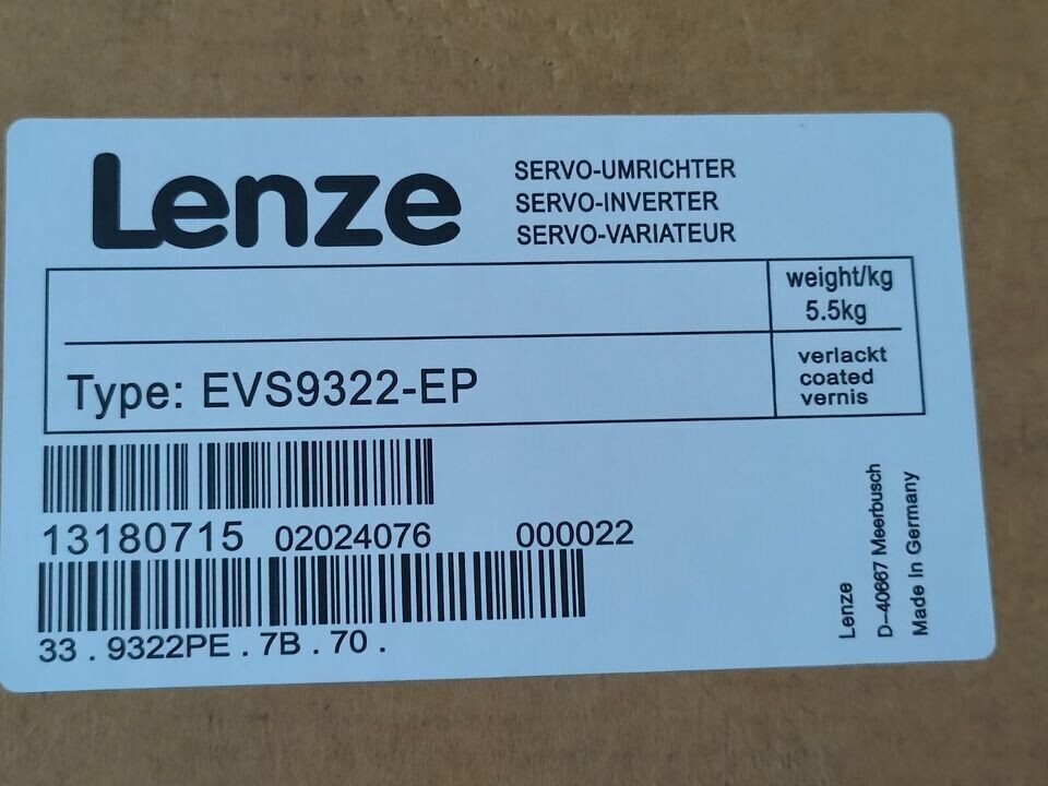 Evs9322-Ep 1Pc New Sealed Lenze Servo Inverter Evs9322-Ep
