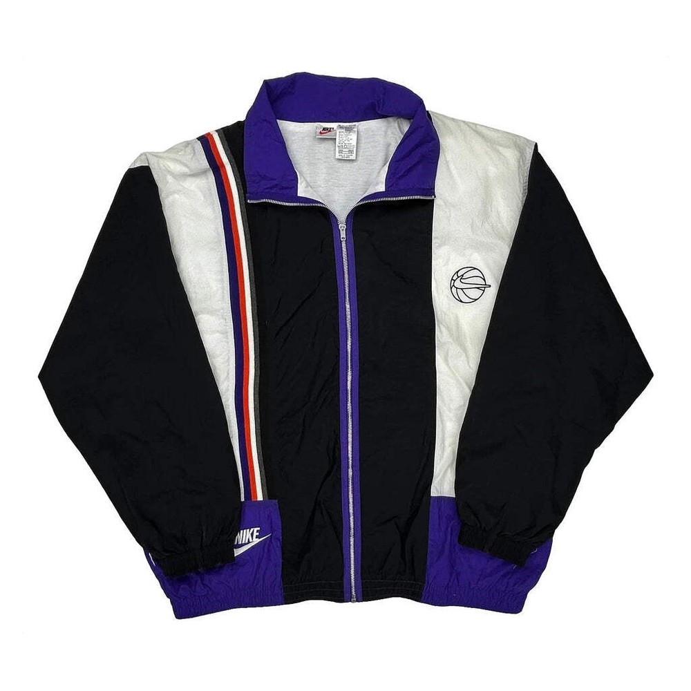 Basketball Nike Striped Windbreaker - 3XL Black Nylon