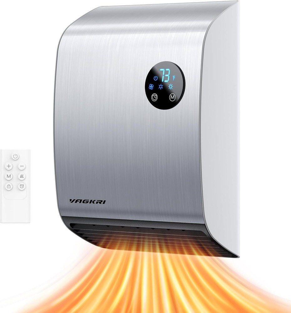 Electric Wall Heaters for Indoor - 1500W Fast Heating Space Silver