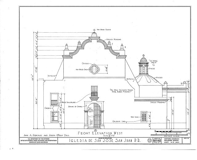 3. Front elevation west - Iglesia San Jose, Calle San Sebastian, San Juan, San
