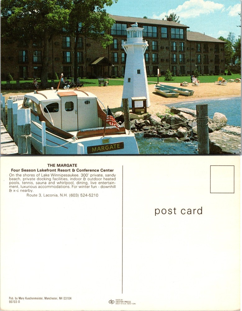 The Margate Lake Winnipesaukee Laconia NH Postcard