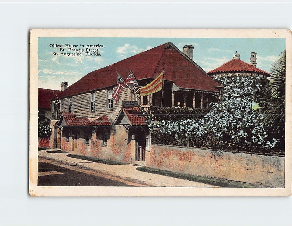 Postcard Oldest House St. Francis Street St. Augustine Florida USA