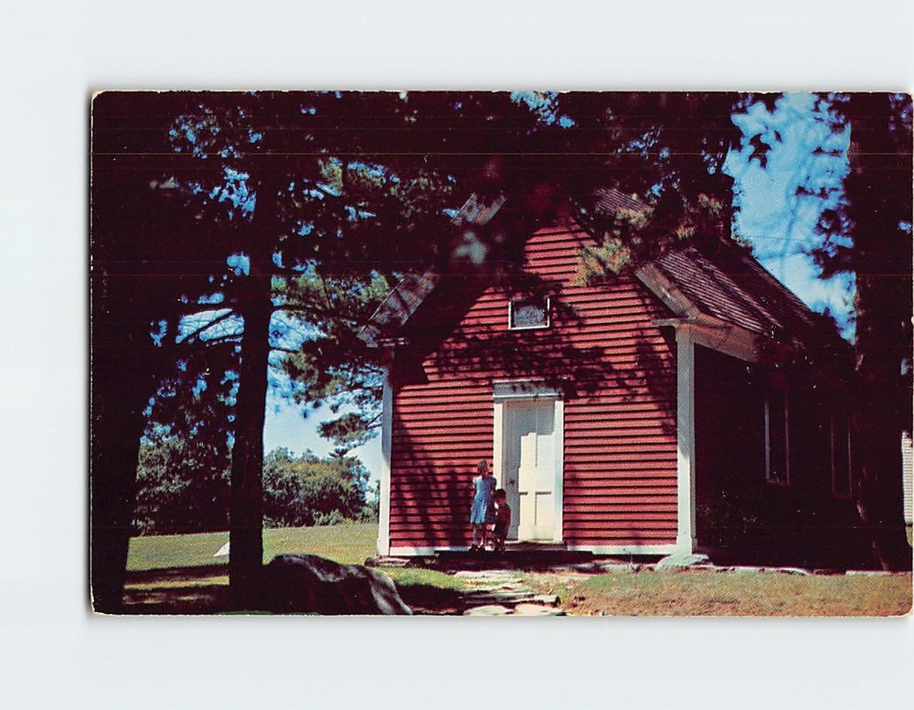 Postcard Little Red School house South Sudbury Massachusetts